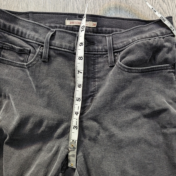 Levi's black denim 311 skinny shaping jeans size 28 alternative goth - Picture 9 of 11